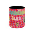 Academic Flex Coffee Mug — Retro Dots, Cat & Bell Accent Mug (11/15oz)