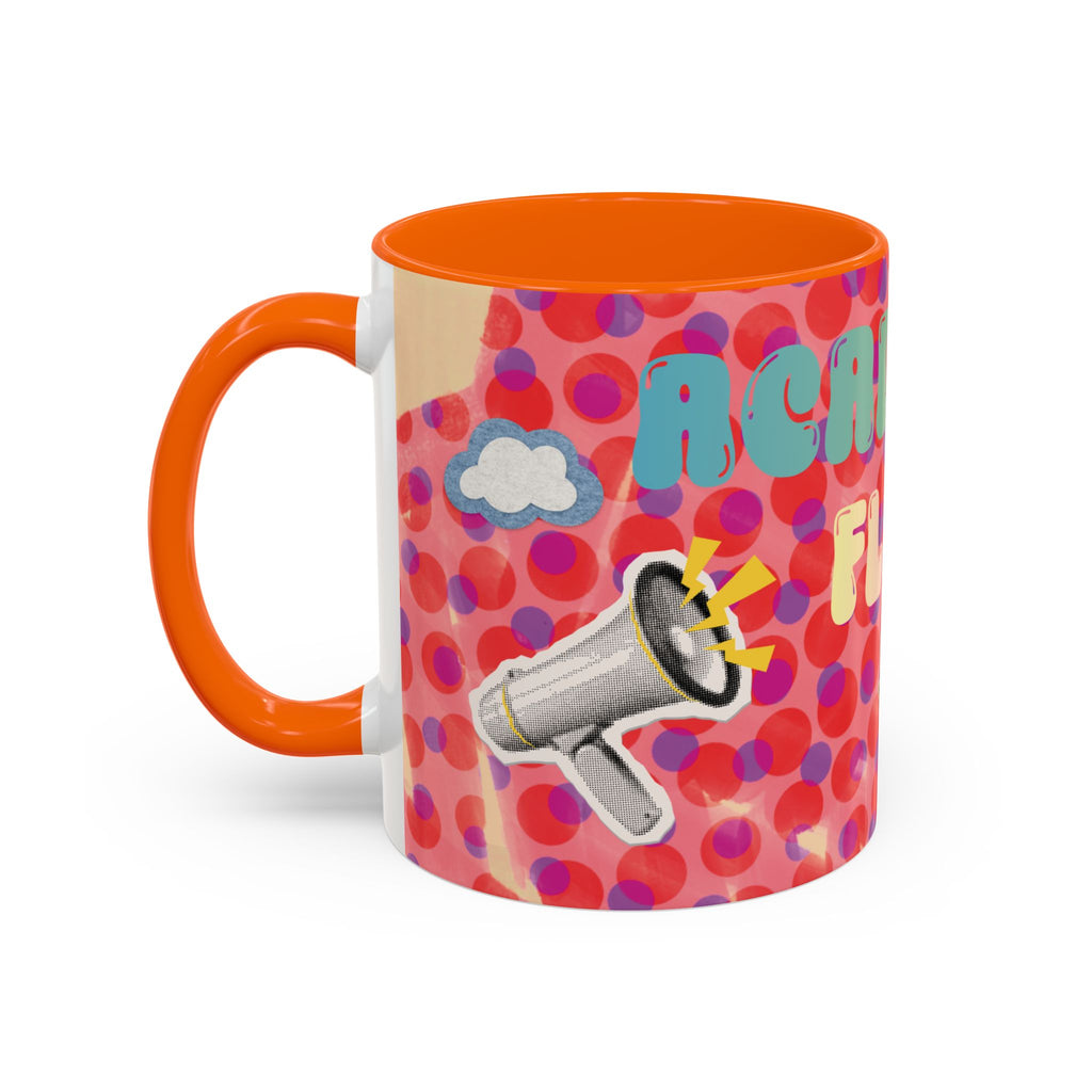 Academic Flex Coffee Mug — Retro Dots, Cat & Bell Accent Mug (11/15oz)