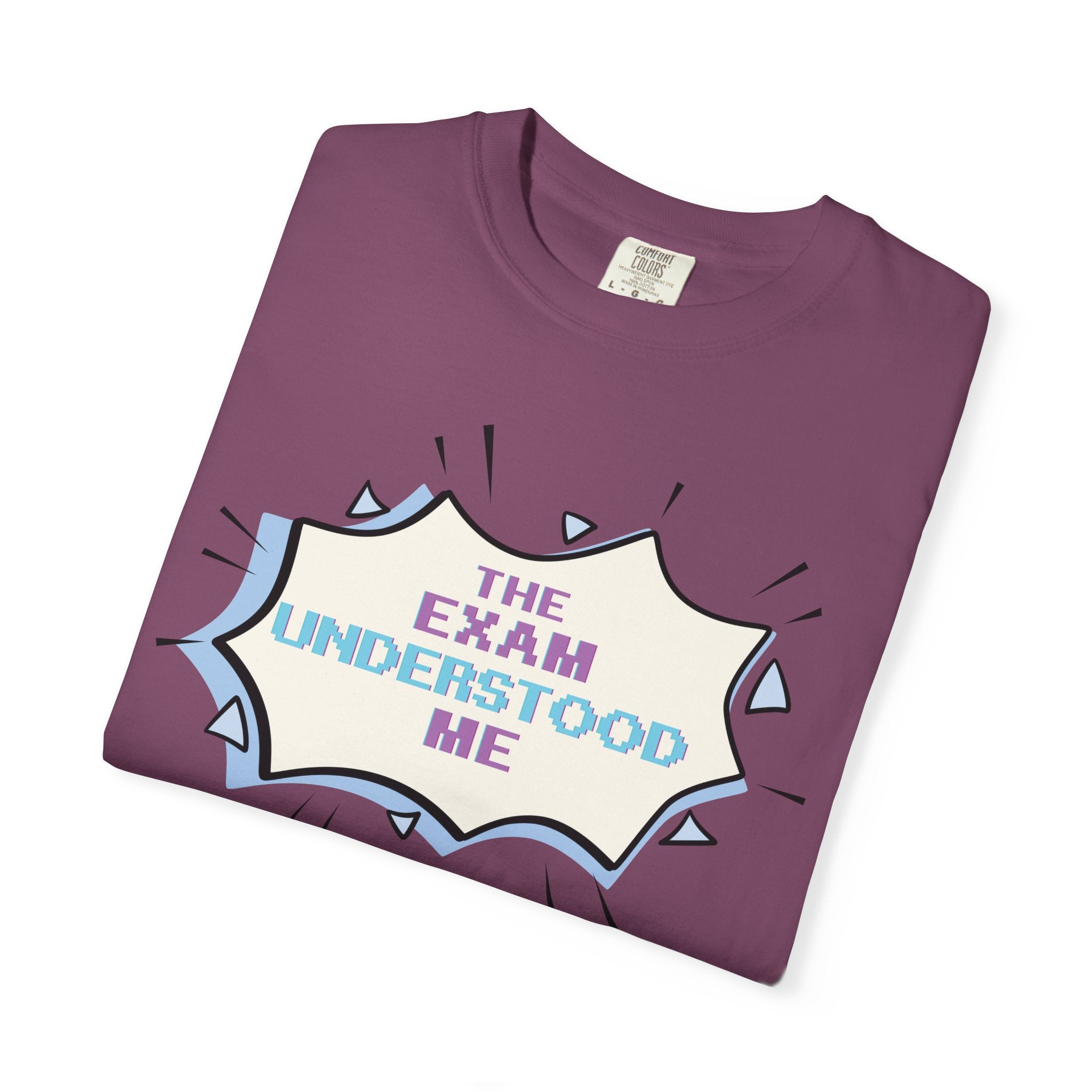 T-Shirt — "The Exam Understood Me" Novelty Graphic Tee (Teacher/GPA Humor)