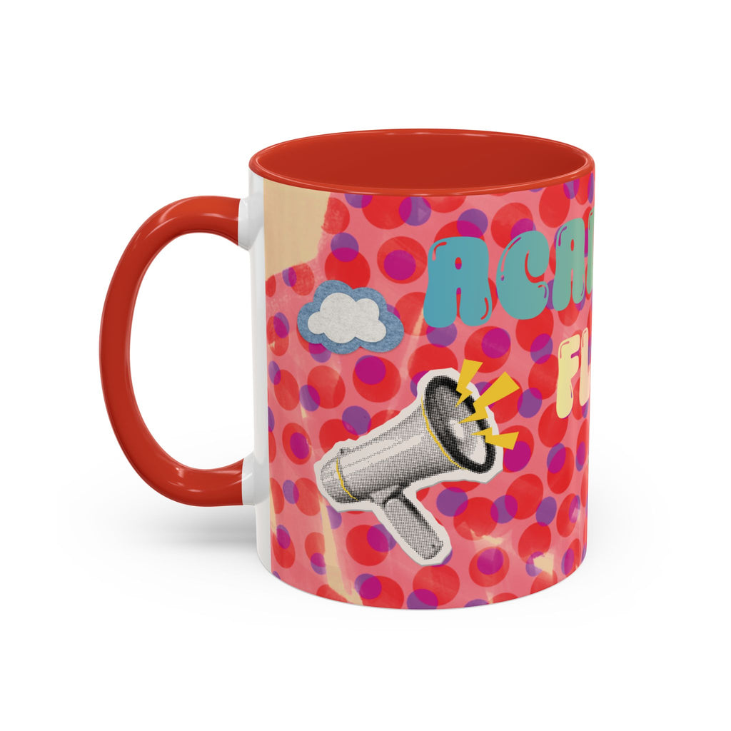 Academic Flex Coffee Mug — Retro Dots, Cat & Bell Accent Mug (11/15oz)