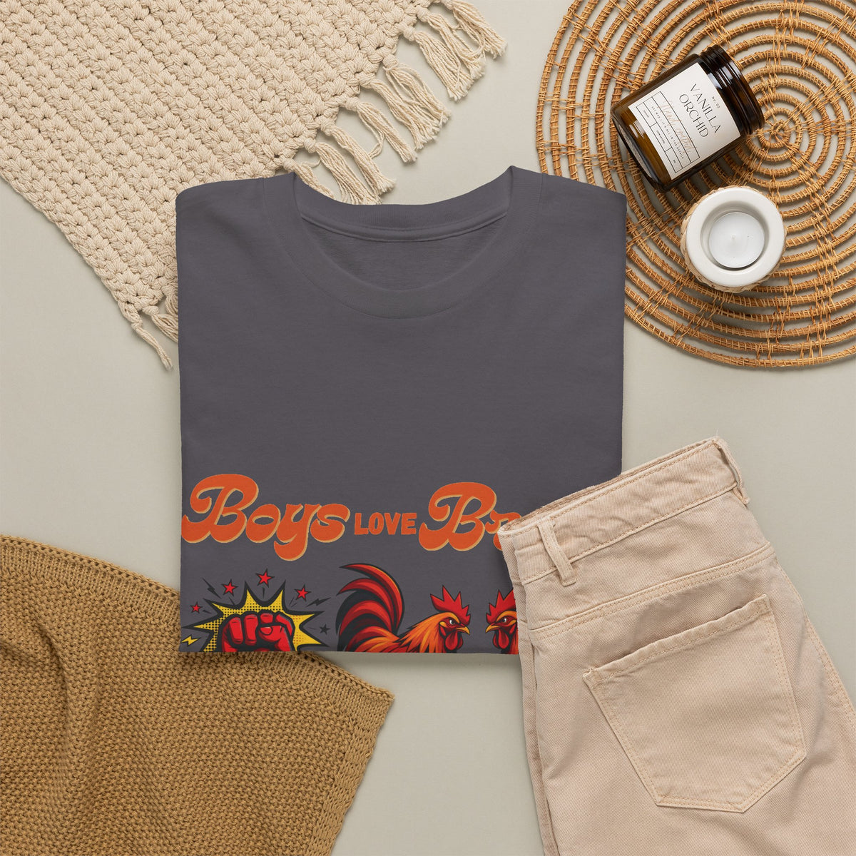 Boys Love Brawl Rooster T-Shirt
