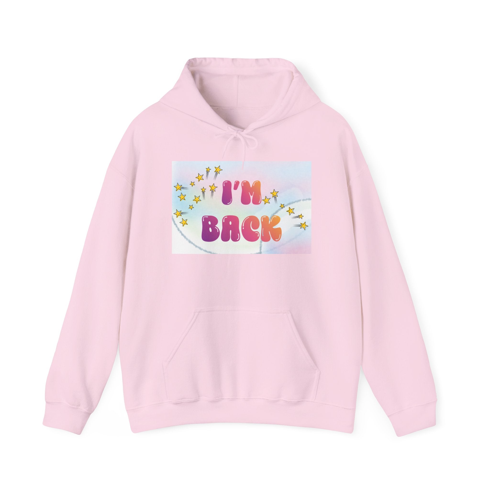 Back to School Hoodie — "I'm Back" Colorful Sweatshirt