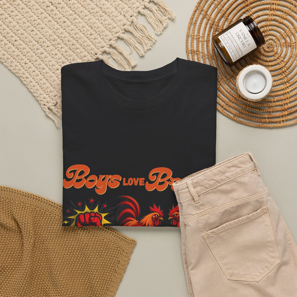 Boys Love Brawl Rooster T-Shirt
