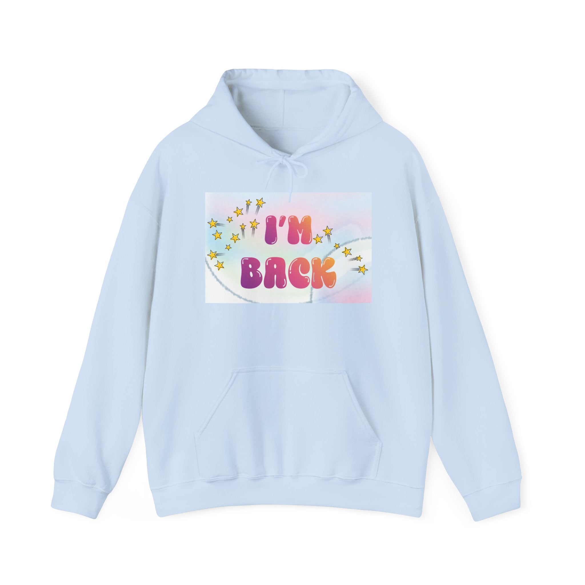 Back to School Hoodie — "I'm Back" Colorful Sweatshirt