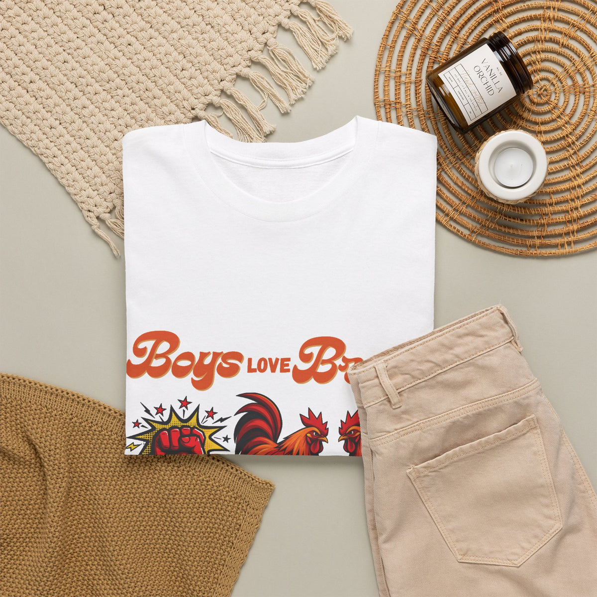 Boys Love Brawl Rooster T-Shirt