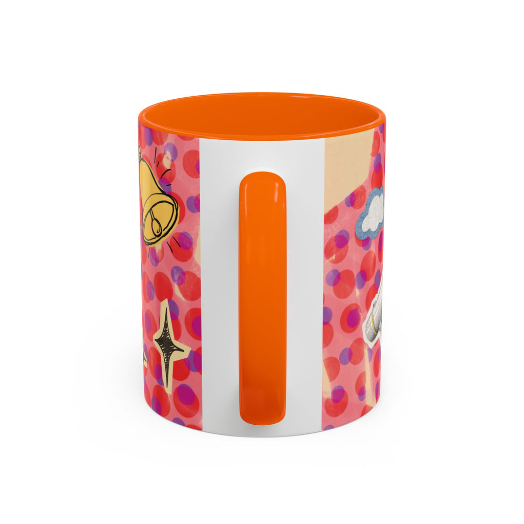 Academic Flex Coffee Mug — Retro Dots, Cat & Bell Accent Mug (11/15oz)