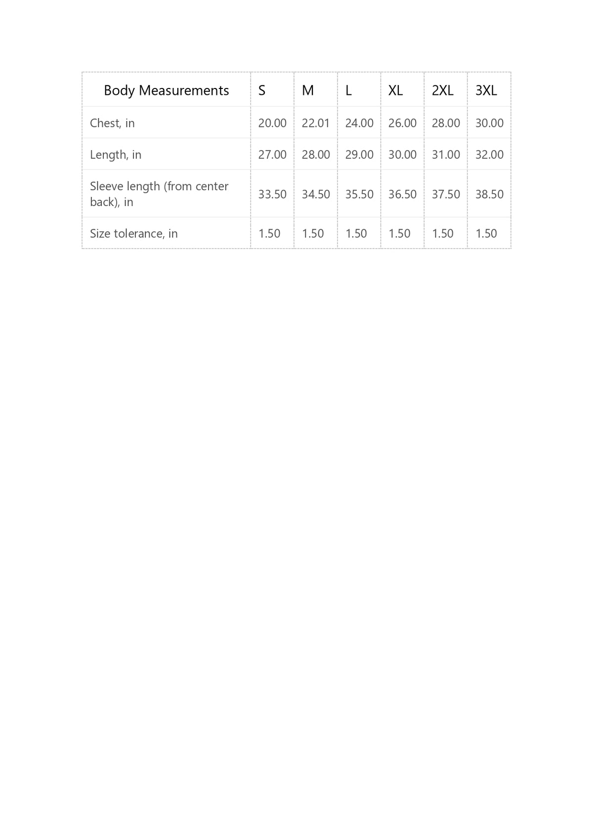 size guide