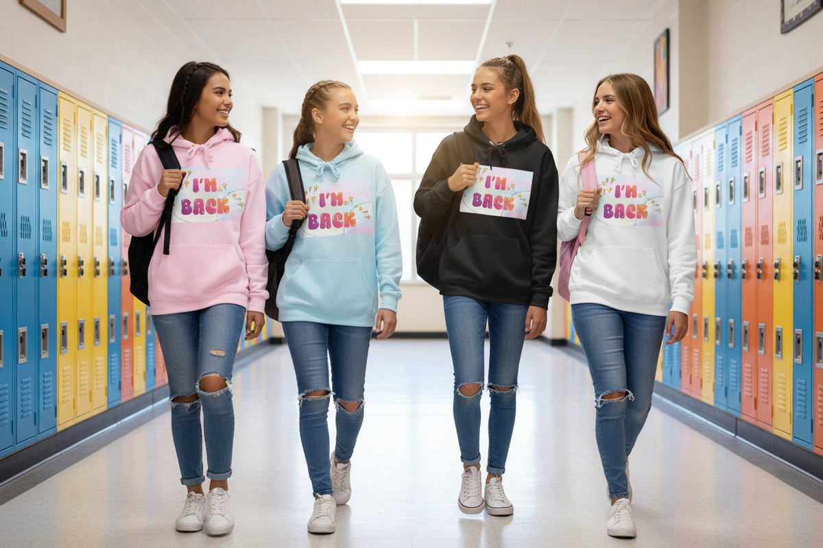 I'm Back| Back to School Colorful Hoodie